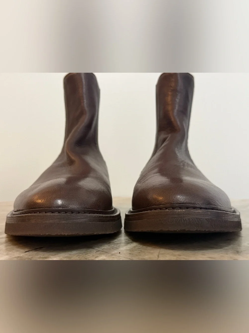 OFFICINE CREATIVE Hopkins Flexi Chelsea Boots Brown Leather Ankle 46 /13 US